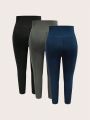 Plus 3pcs Wideband Waist Sports Leggings