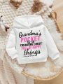 Baby Girls Slogan Graphic Hoodie