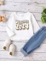 Infant Boys' Long Sleeve Casual Top With Letter Print