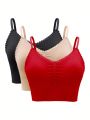 3pcs/Set Seamless Plus Size Women'S Extended Bralette