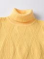 Girls' (large) Solid Color High-neck Casual Sweater