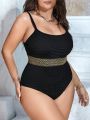 SHEIN Swim Chicsea Plus Size Women's One-piece Swimsuit