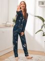 Floral Print Satin PJ Set