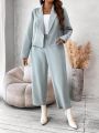 SHEIN Unity Plus Solid Blazer & Suit Pants