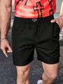 Manfinity EMRG Men's Shorts With Letter Patch Detail