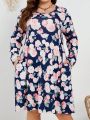 EMERY ROSE Plus Size Women'S Floral Printed Dress