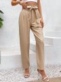 SHEIN Frenchy Loose Fit Paper Bag Waist Pants