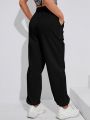 Yoga Basic Solid Slant Pocket Elastic Waist Sweatpants