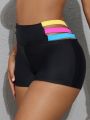 SHEIN Swim SPRTY Women's Color-block Bikini Bottom