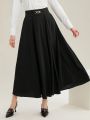 SHEIN Mulvari Ladies' Solid Color Skirt