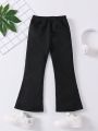 Young Girl Striped Side Flare Leg Pants