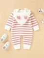 Baby Striped Hooded Sweater Jumpsuit