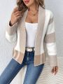 SHEIN Frenchy Dropped Shoulder Striped Cardigan