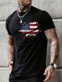 Men'S Plus Size American Flag Short Sleeve T-Shirt