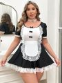 Plus Size Maid Costume Set, 5pcs