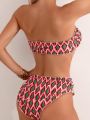 SHEIN Swim Mod Printed Twist Bikini Set