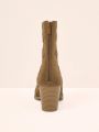 Styleloop Vintage Style Western High Heel Open-Toe Boots