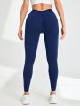 Yoga Basic Women's Solid Color High Waisted Sports Leggings