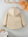 Young Girl Drawstring Waist Hooded Jacket