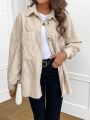 SHEIN Frenchy Beige Single Breasted Coat