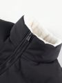 Men's Solid Color Zipper Closure -padded Jacket