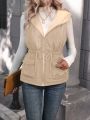 Women's Sleeveless Thickened Hooded -padded Jacket, Winter