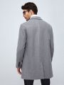 Manfinity Men Lapel Neck Slant Pockets Overcoat