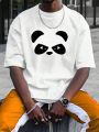 Men's Plus Size Cartoon Panda Short Sleeve Casual T-shirt