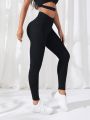 Yoga Basic Solid Tummy Control Sports Leggings