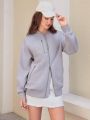 Anewsta Zippered Sweatshirt Jacket With Chest And Pockets