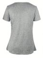 Women's Cowl Collar Loose Short Sleeve T-Shirt