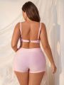 SHEIN Swim Mod Plus Size Color Block Bowknot Strap Swimsuit Set