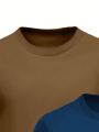 Manfinity Men'S Plus Size Solid Color Round Neck Casual T-Shirt