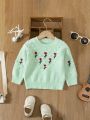 Baby Girl's Flower Embroidered Sweater Winter