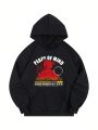 Slogan Graphic Kangaroo Pocket Hoodie