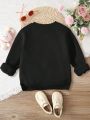 Little Girls' Casual Heart Printed Fleece Sweatshirt