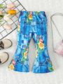 Baby Girls' Floral Print Bell-Bottom Pants