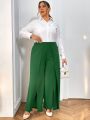 SHEIN Privé Plus Size Women's Split Hem Pants
