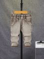 SHEIN Baby Boy Slant Pocket Elastic Waist Jeans