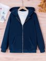 Teen Girl Zip Up Hooded Jacket Without Tee