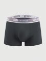 Men 4pcs Letter Tape Waist Boxer Brief