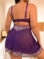 Plus Size Women's Embroidered Underwire Sexy Lingerie Dress