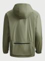 SHEIN In My Nature Men Flap Pocket Zip Up Hooded Jacket