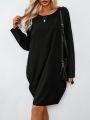 Women'S Loose Fit Drop Shoulder Dress