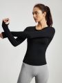 GLOWMODE Round Neck Long Sleeve Sports T-Shirt