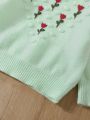 Baby Girl's Flower Embroidered Sweater Winter