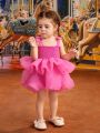 Baby Girls' Mesh Tulle Strappy Petal Dress