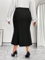 SHEIN Privé Women'S Plus Size Mermaid Style Skirt