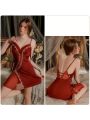 1pc Sexy And Minimalistic European And American Style Satin And Mesh Patchwork Sleep Dress For Women