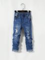 SHEIN Boys' (Little) Distressed Jeans